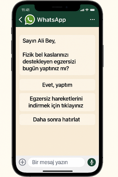 Egzersiz veya Tedavi Süreci Hatırlatması